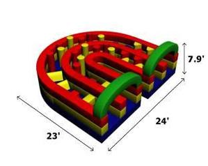 U-Turn Obstical Course Commercial Dynamite Inflatable Classic Moonwalk DY-OC-UTURN-24R